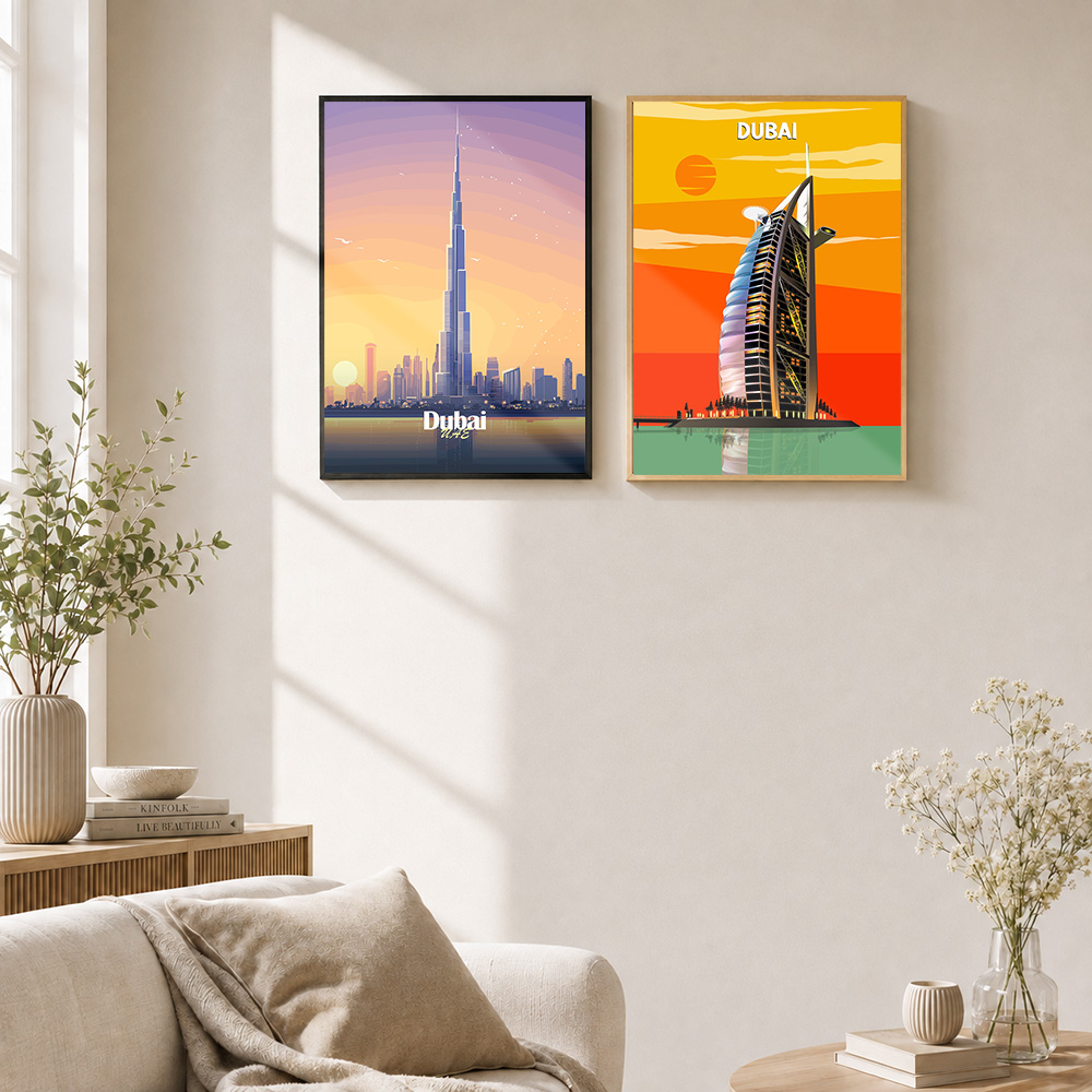 Dubai ／ UAE Framed Metal Print - Home Office Dubai 评论和价格