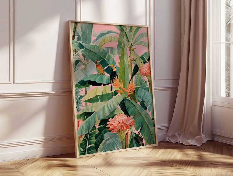 1pc Retro Tropical Canvas Post - Home Office Or 评论和价格