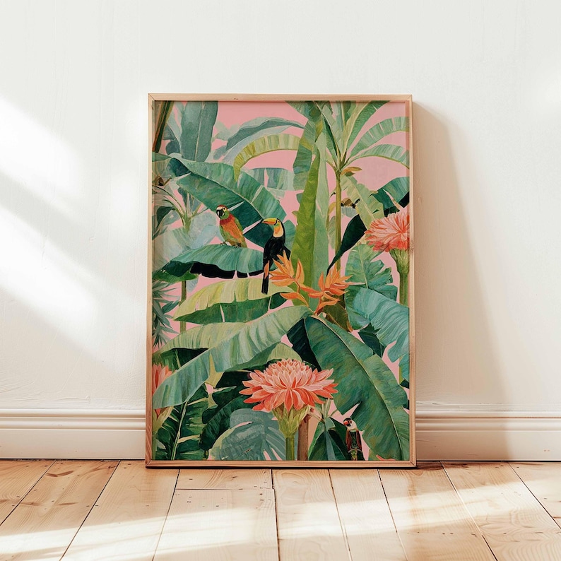 1pc Retro Tropical Canvas Post - Home Office Or 评论和价格