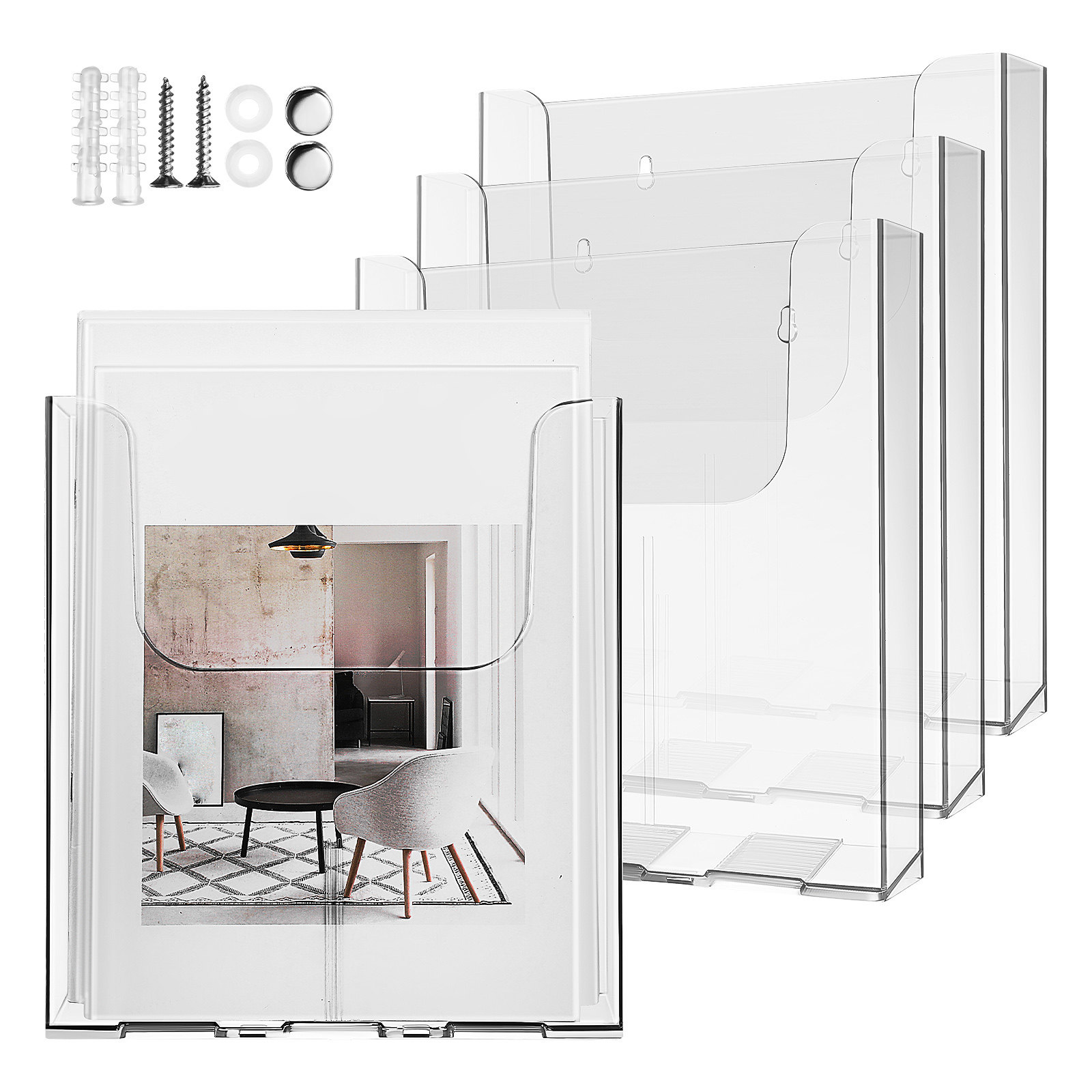4Pcs Acrylic Brochure Wall Mou - Document Holder Stand 评论和价格