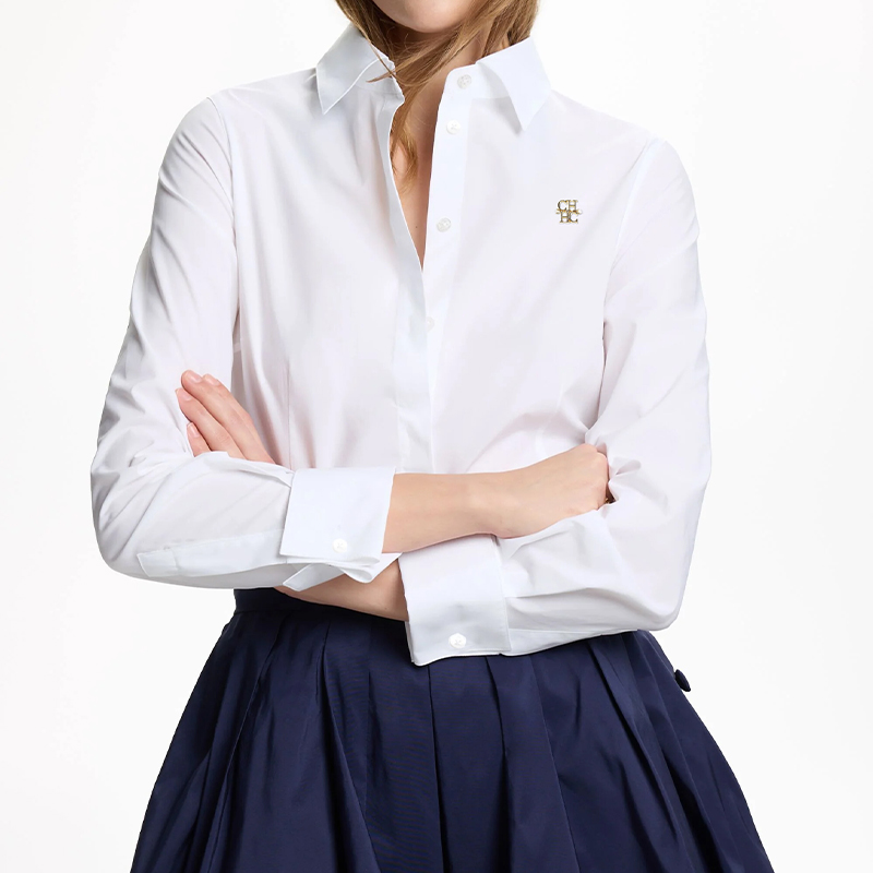 CH Women Elegant White Lapel S - Home Office Logo 评论和价格