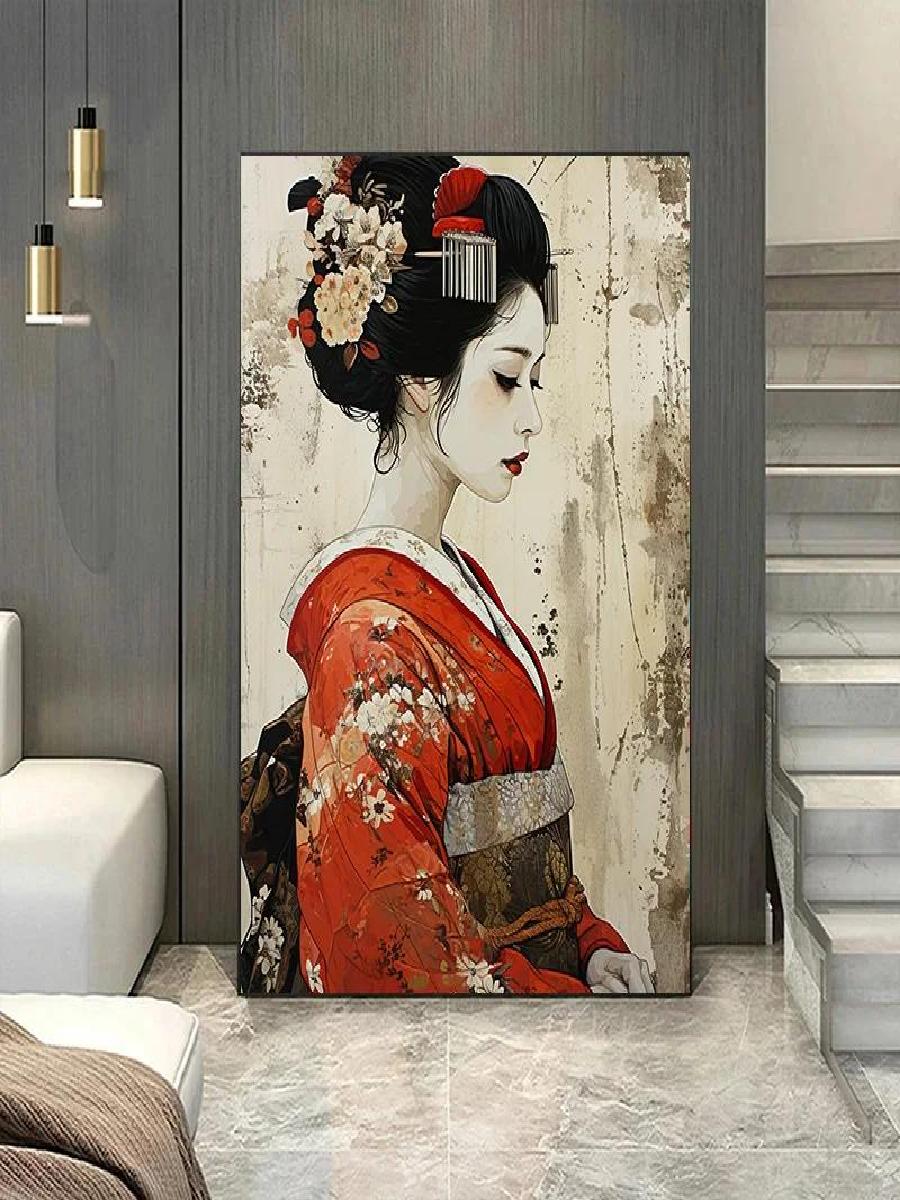 Elegant Kimono Geisha Canvas W - Home Office Room Inspiration 评论和价格