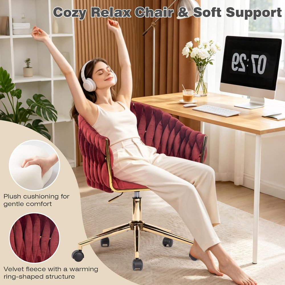 Velvet Office Chair, Vanity Ch - Home Office Or 评论和价格