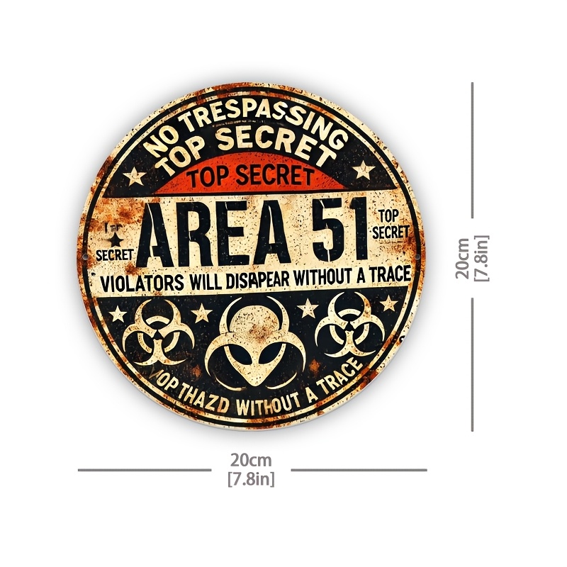 Vintage Area 51 Metal Wall Sig - Home Office Logo 评论和价格