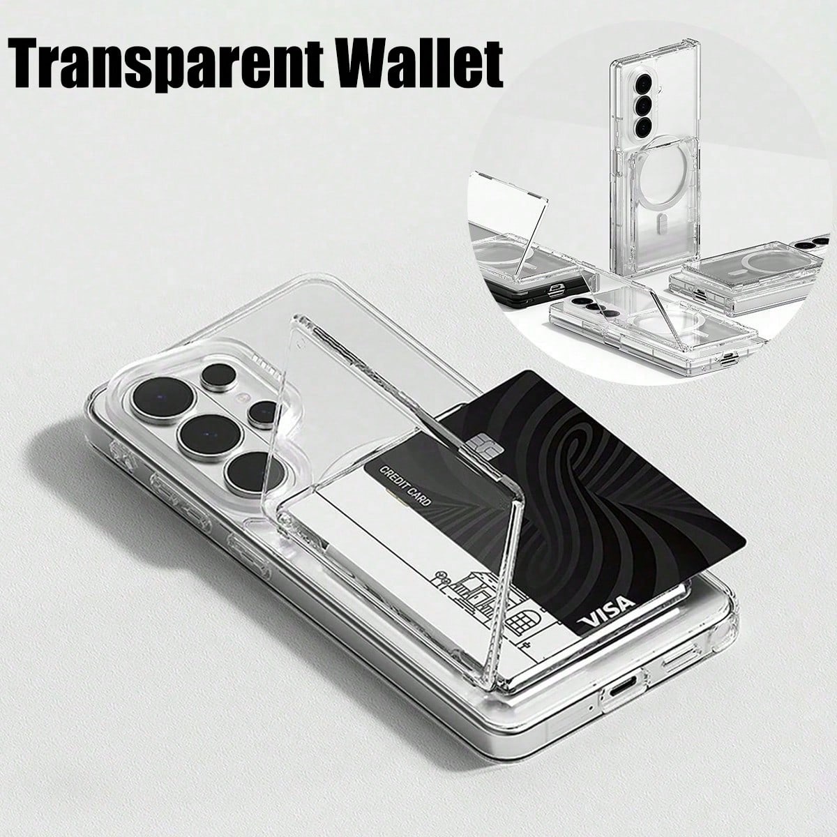 1Pc Magsafe Transparent Wallet - Document Holder Stand 评论和价格