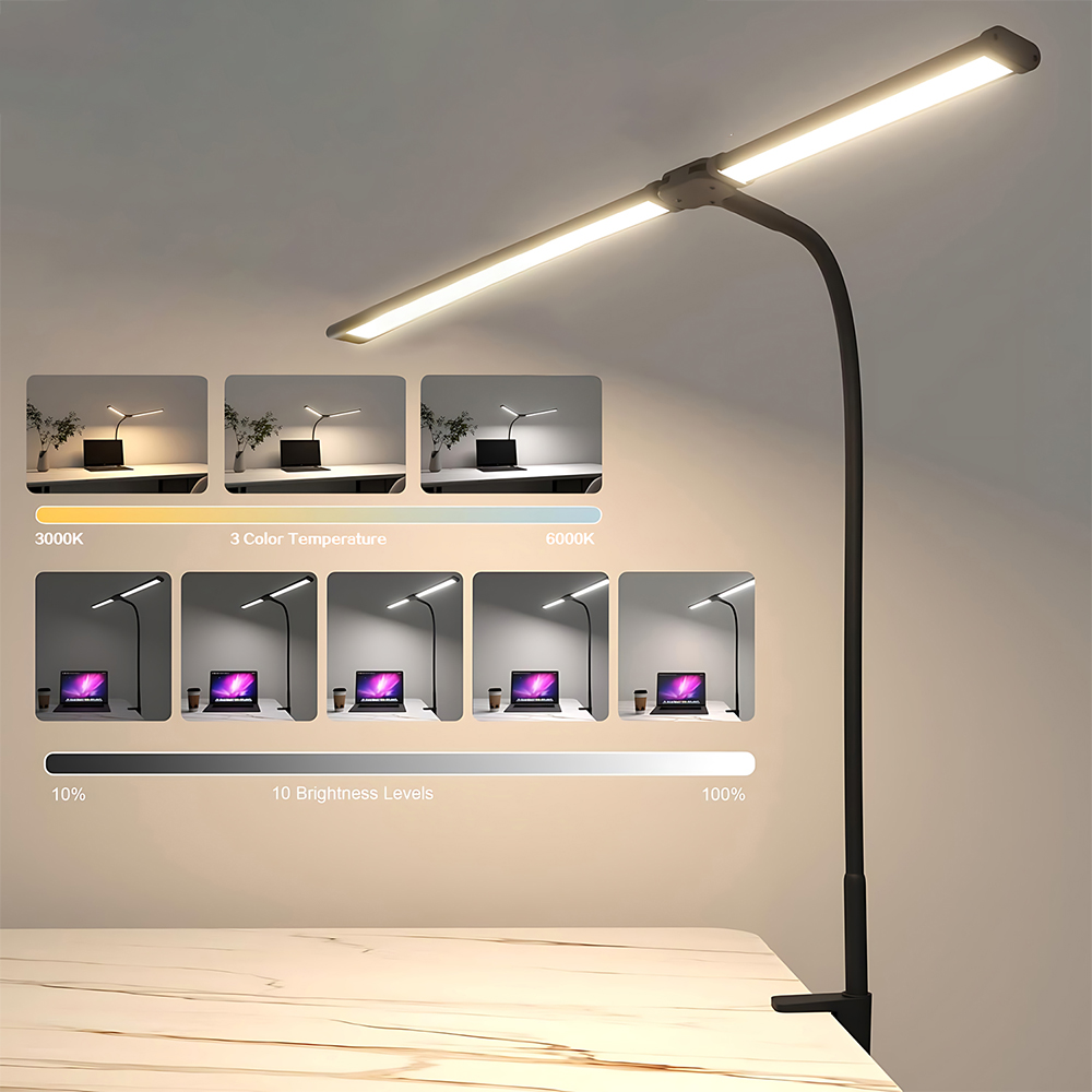 Double Head LED Desk Lamp with - Home Office Work Table 评论和价格